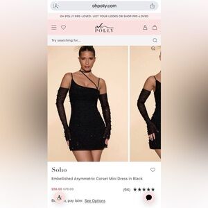 Oh Polly Soho Black Asymmetrical Dress